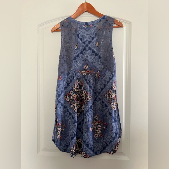 Anthropologie | Fig & Flower Sleeveless Floral Button-Down Tunic Top | Size M - Picture 6 of 6
